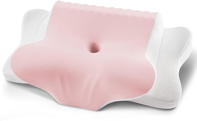 Cervical Pillow for Neck Pain Relief - Cooling Ergonomic Dual-Sided Orthopedic Neck Pillow with Ice Silk Pillowcase, Breathable Memory Foam Contour Pillow for Side, Back, Stomach Sleepers