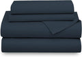 SUPREME ELEGANCE Hotel Luxury Cotton Blend Navy Sheet Set Queen Size, 1200 Thread Count Ultra Soft Sateen Sheet Set, Moisture Wicking & Wrinkle Resistant, Easy Care Fall Bedding Set