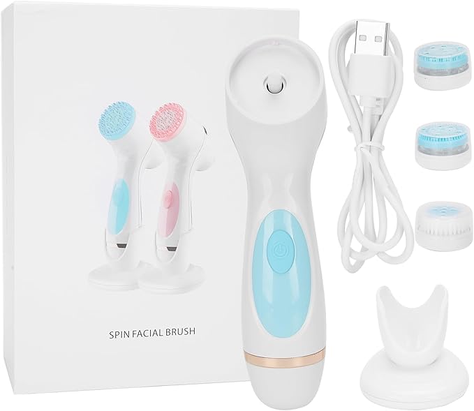 Yosoo Electric Silicone Facial Cleansing Brush Blue for Deep Clean Skin Care