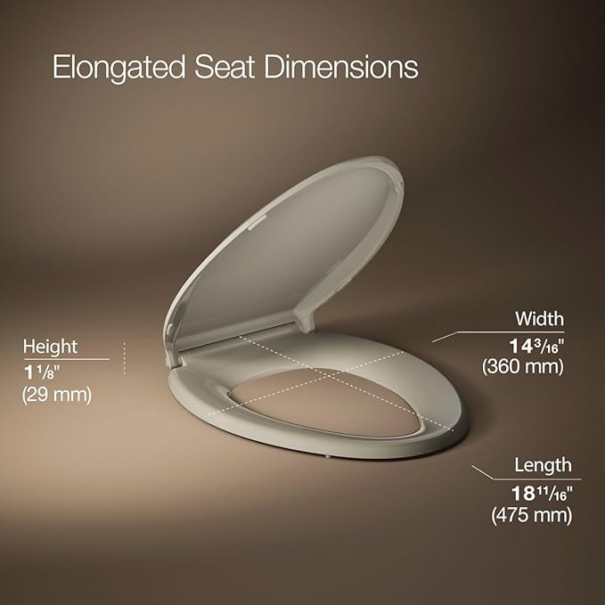 KOHLER CACHET® Nightlight Soft Close Toilet Seat Elongated, ReadyLatch®, Grip-Tight Hardware, SANDBAR