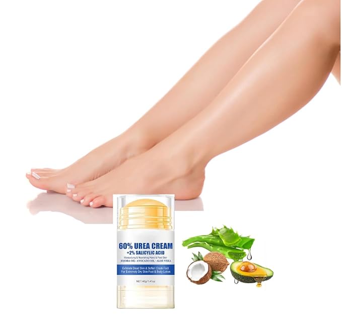 60% Urea Foot Cream Care Stick for Feet Plus 2% Salicylic Acid, 2026 New Urea Heel Stick Cream 60 Percent Foot Callus Remover Cream for Feet Maximum Strength, for Dry Cracked Heels, Hands, Knees (2)