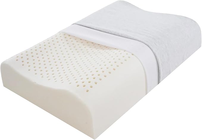 Nature Latex Foam Pillows, Cervical Pillow for Neck and Shoulder Pain Relief, Ergonomic Contour Bed Pillow, Medium Firm for Side Sleep Stomach Sleeping and Back Sleeper(23.6"×15.7"×3.7"/4.5")