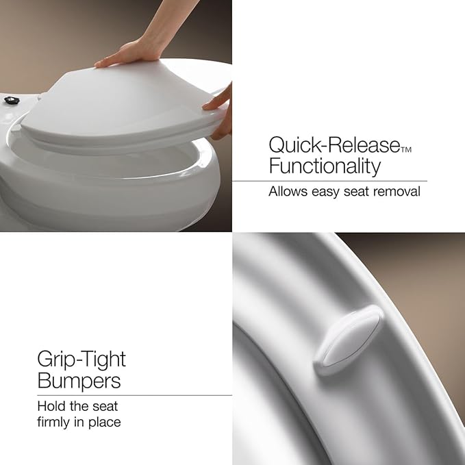 KOHLER CACHET® Nightlight Soft Close Toilet Seat Elongated, ReadyLatch®, Grip-Tight Hardware, Biscuit