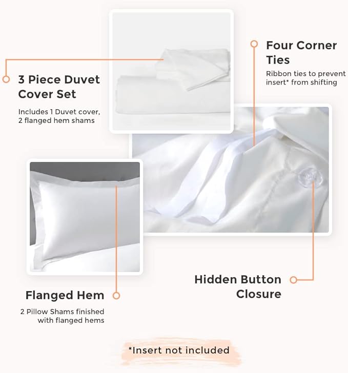 PeachSkinSheets 1500tc Level of Softness Soft Cooling Duvet Cover Set | Queen/Full Size - Mariner Blue
