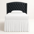 Cottingon Dorm Bed Skirt Twin XL 46" with Split Corners, 100% Microfiber Soft and Stylish, College Room Essential, Extra Long Dust Ruffle for Extended Beds, White