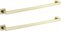 LANC Gold 32-Inch Towel Bar, 2 Pack Bathroom Kitchen Single Towel Rack, 2-Pack Brushed Gold Bath Towel Holder Wall Mount Heavy Duty Towel Hanger Shower Towel Rod Total-33.5" Towel Rail,A8804-8BG
