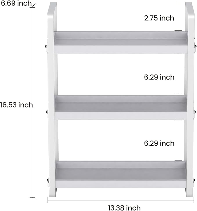 Bathroom Counter Organizer,Bathroom Countertop Organizer,Counter Shelf,Countertop Storage,Organization and Storage,Makeup Shelf,Sink Caddy(Grey 3 Tier)