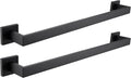 LANC 2 Pack Bathroom Towel Bars, Matte Black 20-Inch Bathroom Square Towel Racks Kitchen Hand Towel Holders Total-22 Stainless Steel Wall Mount Towel Hanger Rods,A8804-5MB