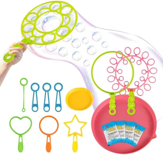 Bubble Wands kit Party Favors for Kids Bulk Toys Party Supplies Christmas Birthday Wedding Bath Time Gifts for Boys Girls (Various)