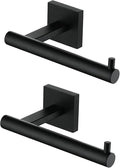 KOKOSIRI Toilet Paper Holder for Bathroom Toilet Roll Holder Hold Mega Rolls Matte Black Stainless Steel, 2 Pack, B2005BK-2P
