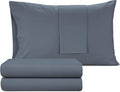 IZOD 100% Egyptian Cotton Sheets Set Full Size, Cotton Percale Crisp Sheet Set 4Pc, Lightweight & Deep Pocket fits Upto 17", Long-Staple Soft Combed, Hotel Style Luxury Bedding Sheet - Blue Slate