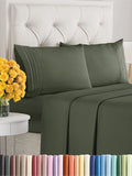 Queen Size 4 Piece Sheet Set - Extra Soft, Breathable And Cooling Sheets - Hotel Luxury Bed Sheets for Women & Men - Deep Pockets, Easy-Fit & Wrinkle-Free Sheets - Dark Olive Grey Oeko-Tex Bed Sheets