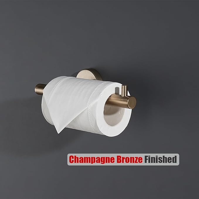 JQK Champagne Bronze Toilet Paper Holder, 5 Inch Tissue Paper Dispenser for Bathroom, 304 Stainless Steel Thick 0.8mm Wall Mount, TPH100-CB