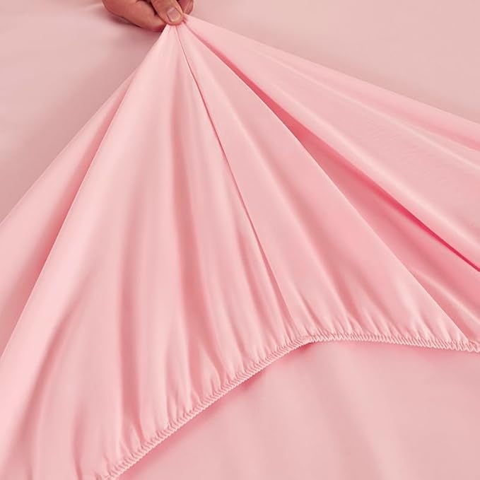 ANGIYUIN 6Pcs Girls Rainbow Comforter Set Queen Size Cute Clouds Kids Bedding Set Love Hearts and Stars Kid Bed Set for Girl Soft Lightweight Bed in A Bag with Sheets, Pink, Queen