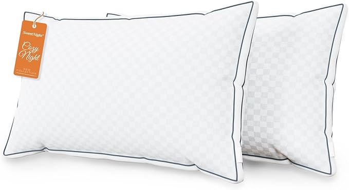 Sweetnight Standard Pillows Set of 2, Hotel Bed Pillows Fluffy Gusseted for Neck and Shoulder, Back Side Sleeper Pillows, 18"X24"