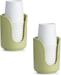 Bathroom Cup Dispenser, 3oz-4oz Ceramic Paper Cup Holder, Small Countertop Mouthwash Dixie Cups Accessories, for Vanity Countertops, Bathroom, Kitchen, and Dining Room