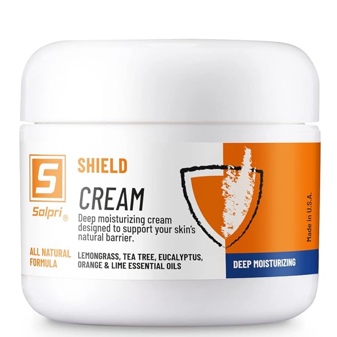 Shield Tea Tree Foot Cream with Lemongrass, Eucalyptus Oils to Soothe Eczema, Psoriasis, Rashes, Dry Itchy Feet 2 oz | Pair with Athlete's Foot Treatment, Ringworm Cream or other Foot Balms