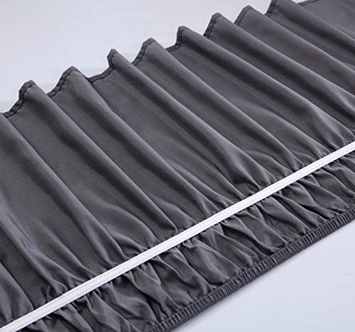 MEILA Wrap Around Bed Skirt Three Fabric Sides Elastic Dust Ruffled 16 Inch Tailored Drop,Easy to Install Fade Resistant-Dark Grey, Twin/Full
