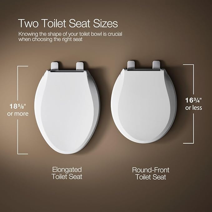 "KOHLER 4636-RL-95 Cachet ReadyLatch Elongated Toilet Seat Slow Close, Soft Close Toilet Seat Quiet Lid, Contoured Grip-Tight Bumpers Installation Hardware, Apartment Essentials, Ice Grey "