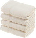 Superior Egyptian Cotton Pile Hand Towel Set of 4, Ultra Soft Luxury Towels, Thick Plush Essentials, Absorbent Heavyweight, Guest Bath, Hotel, Spa, Home Bathroom, Shower Basics, Cream