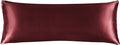BEDELITE Satin Body Pillow Cover, Super Soft and Cooling Body Pillow Pillowcase for Hair and Skin, Breathable Silky Full Long Pillowcase Cover(20"x54", Burgundy)