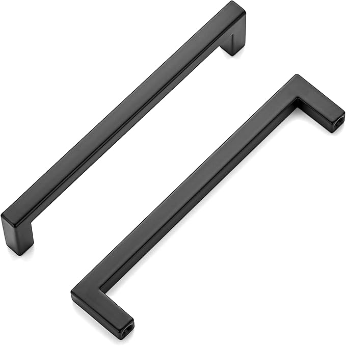 Ravinte 30 Pack Solid 5 Inch Center to Center Slim Square Bar Drawer Handles for Kitchen Cabinet Hardware Matte Black