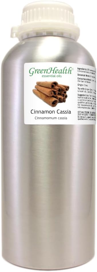 Cinnamon Essential Oil (Cassia) - 32 fl oz - 100% Pure Essential Oil - Aluminum Bottle - Greenhealth