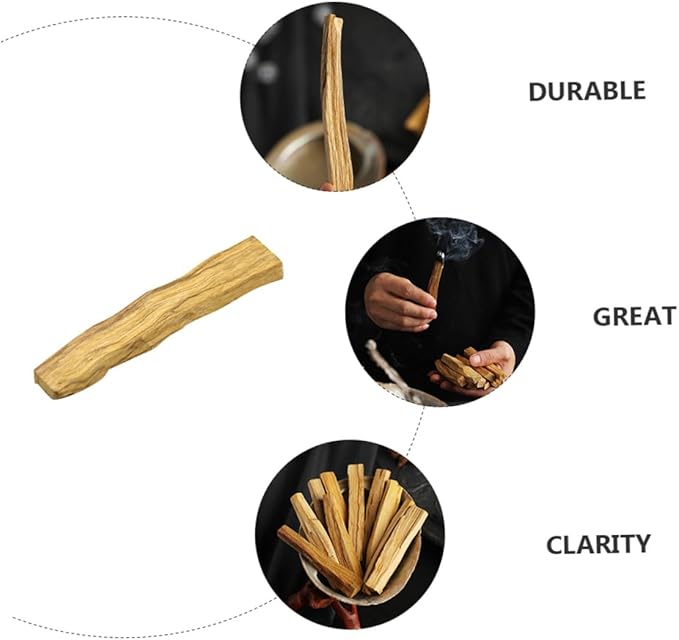 2Pcs Santo Wood Incense Sticks for Meditation and Smudging Natural Sacred Brazilian Smudge Sticks for Home Yoga Office and Ceremony Fragrance to Sleep and Negative Energy