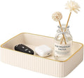 Leather Desk Organizer Tray - Decorative Vanity Perfume Tray & Jewelry Holder, Key Bowl for Entryway, Nightstand Organizer with Handles for Women and Men
