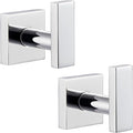 Angle Simple Bath Towel Hook 2 Pack, Stainless Steel Square Robe Coat Holder for Wall, Bathroom Kitchen Garage Wall Hook for Hanging Tools, Polished Chrome