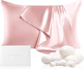 THXSILK 100% Mulberry Silk Pillowcase for Hair and Skin, 22 Momme, Hidden Zipper, Organic Silk Pillowcase Standard Size 20x26 inches, 1PC, Light Pink