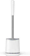 TRENTI Toilet Brush, Toilet Brush and Holder Set, Bristles Toilet Bowl Brush Head with Ventilated Holder, Wall Mounted Compact Toilet Brush Set for Bathroom Deep Cleaning (1, White)