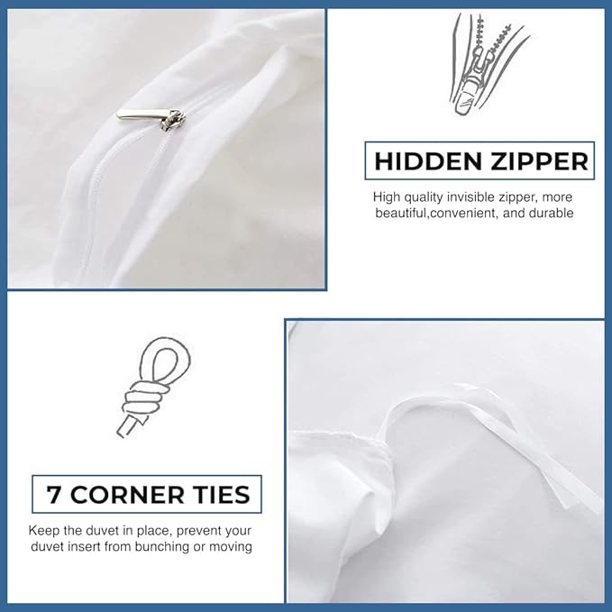 Cal King Duvet Cover 1 Piece 1000 Thread Count 100% Egyptian Cotton Long Staple Quilt Cover King Size, Silky Soft, Breathable with Hidden Zipper Closure Duvet Cover (Ivory)