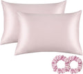ALASKA BEAR Silk Pillowcase for Hair and Skin, Set of 2 Pure Genuine 22 Momme Mulberry Silk Pillow Cases King Size for Bliss Sleep Better Than Poly Satin, Zipper Closure(2pc, Pink)