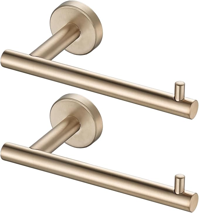 JQK Champagne Bronze Toilet Paper Holder, 5 Inch Tissue Paper Dispenser for Bathroom, 304 Stainless Steel Thick 0.8mm Wall Mount 2 Pack, TPH100-CB-P2