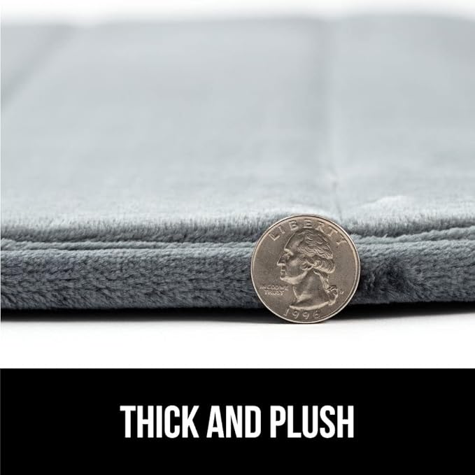 GORILLA GRIP Memory Foam Bath Mat, Soft Absorbent US Designed Bathroom Rug, Gripping Dots Machine Washable Bathmat, Cushioned Floor Mats, Shower Sink Rugs Room Décor Accessories, 42x24 Graphite Gray