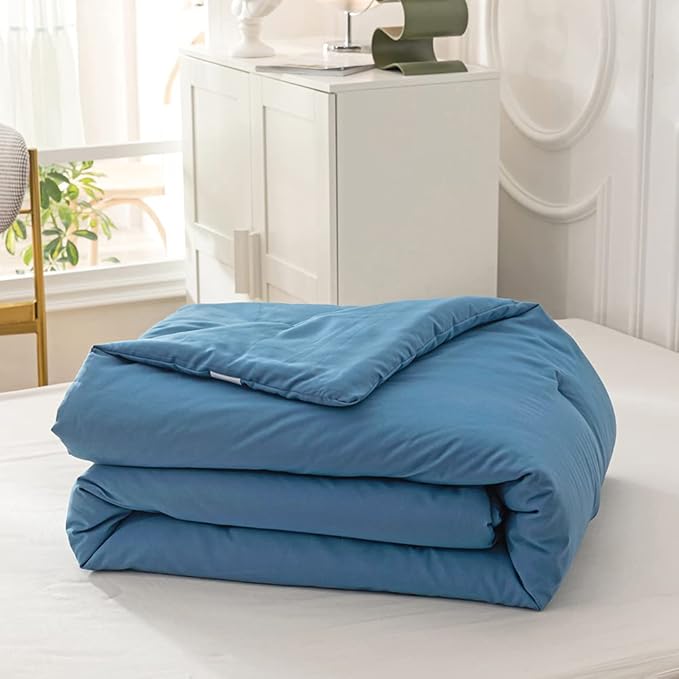 KAREVER Lake Blue Comforter Set Full Solid Blue Bedding Quilt Set Boys Bright Blue Blanket Set Women Lightweight Breathable Durable Bed Comforter Set