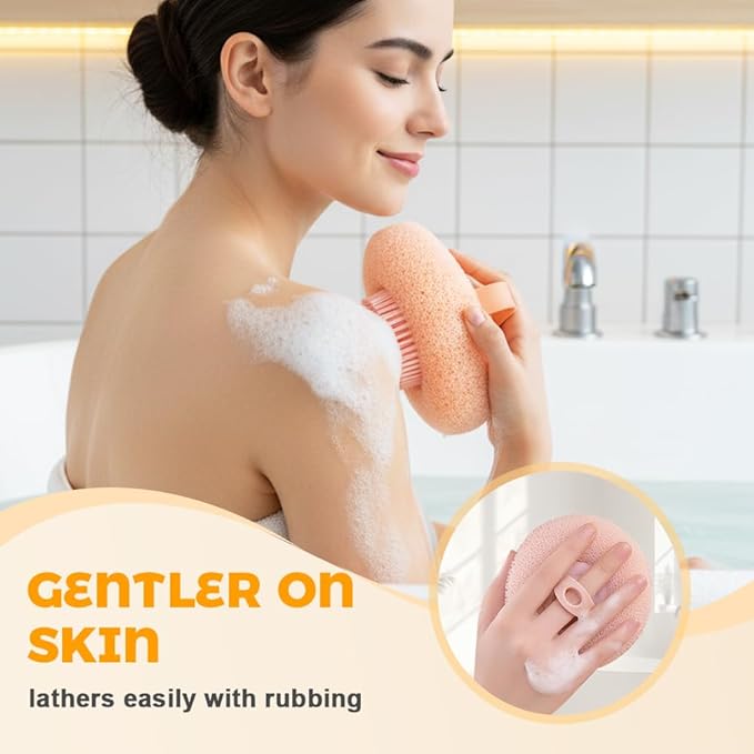 Super Soft Sunflower Suction Cup Bath Ball, 2025 New Exfoliating Bath Bath Sponge Cleaning Brush with Finger Rings for Women and Men (Pink, 4 pcs)