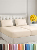 Split King Size 5 Piece Sheet Set - Extra Soft, Breathable & Cooling Sheets - Hotel Luxury Bed Sheets for Women & Men - Deep Pockets, Easy-Fit & Wrinkle-Free Sheets - Cream Pink Oeko-Tex Bed Sheets
