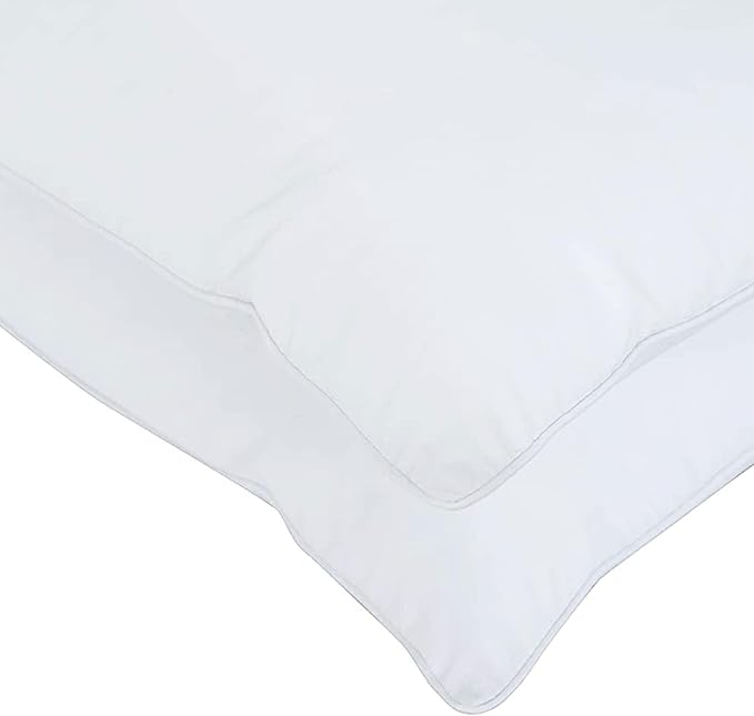 GOLD TEXTILES Bed Pillows for Sleeping - Firm Hotel Quality Pillow - Back and Side Sleeper Pillow (White, Pack of 2-20x28)