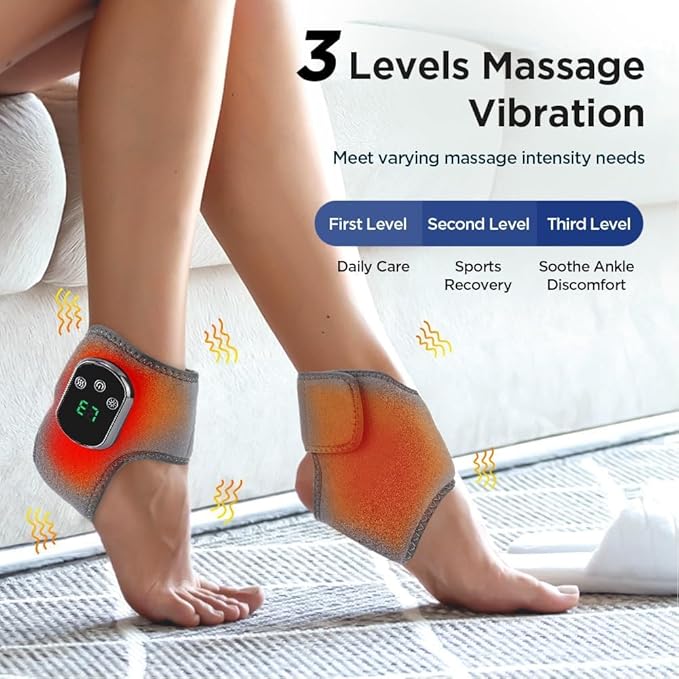 Foot Massager, Foot Triple Method Massager for Neuropathy Pain Relief - Electric Foot Massager with Heat, Compression for Plantar Fasciitis, Muscle Recovery (A-1PCS)