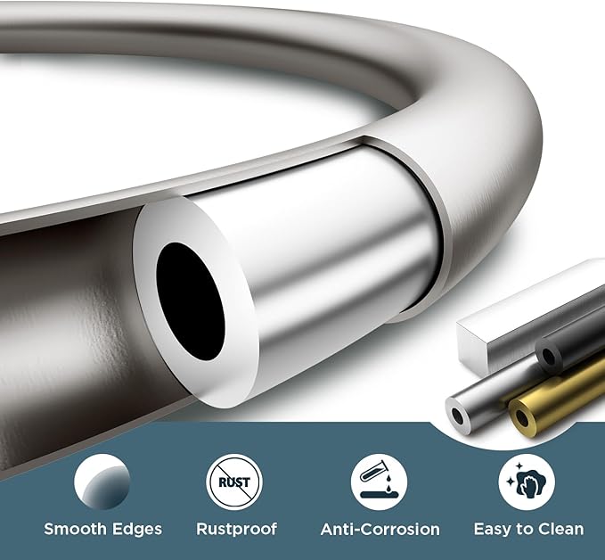 FORIOUS Bathroom Hardware Accessories Set, SUS304 Stainless Steel 24 Inch Towel Bar Set, Modern Towel Racks Holder for Bathroom Wall Mounted, 4 Pieces, Brushed Nickel