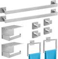 10-Piece Bathroom Hardware Accessories Set Brushed Nickel, 24 inch Towel Bar, Stainless Steel Towel Racks for Bathroom, Bath Towel Bar Set Wall Mounted