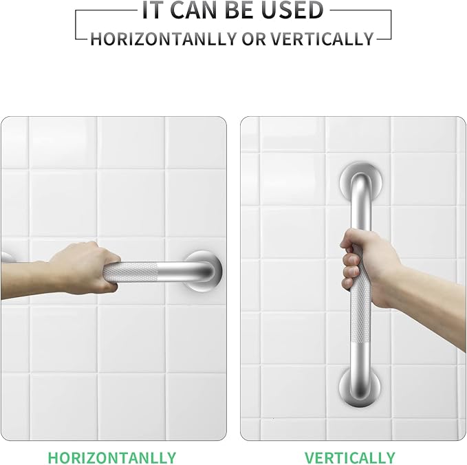 2 Pack 16 Inch Grab Bars for Bathtubs and Showers, Anti Slip Shower Grab Bars Stainless Steel Shower Handle Toilet Handicap Elderly Senior Assist Bathroom Saft Handle