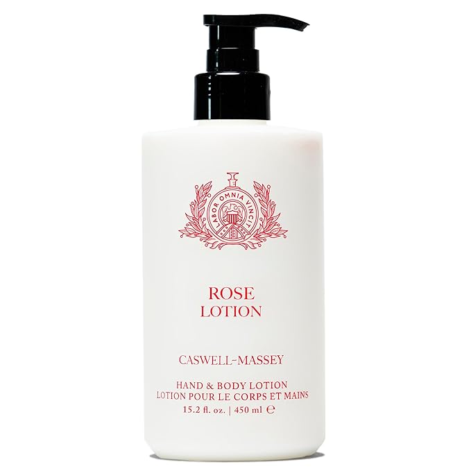 Caswell-Massey Rose Hand and Body Lotion for Dry Skin, Daily Moisturizing Lotion with Almond Oil, Shea Butter & Vitamin E, Fast-Absorbing Non-Greasy Hydrating Moisturizer, Pump Bottle 15.2 fl oz