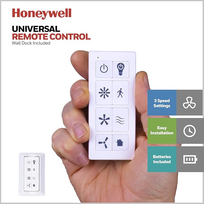 Honeywell Ceiling Fans Carnegie, 52 Inch Industrial Style Indoor LED Ceiling Fan with Light, Remote Control, Dual Mounting Options, 5 Dual Finish Blades, Reversible Airflow - 51460-01 (Silver)