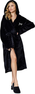 Lotus Linen Plush Robes for Women - Soft Bathrobe, Custom Monogram, Warm Fleece Robe with Pockets