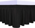 PureFit Wrap Around Ruffled Bed Skirt with Adjustable Elastic Belt - 18 Inch Drop Easy to Put On, Wrinkle Free Bedskirt Dust Ruffles, Bed Frame Cover for Twin, Twin XL and Full Size Beds, Black