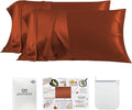 PROMEED Mulberry Silk Pillowcases Set of 2, Both Sides 100% 23 Momme Real Silk Pillow Case Standard Size 2 Pack, Natural Silk Pillow Cover for Sensitive Skin (Standard 20"x26", Dusk)