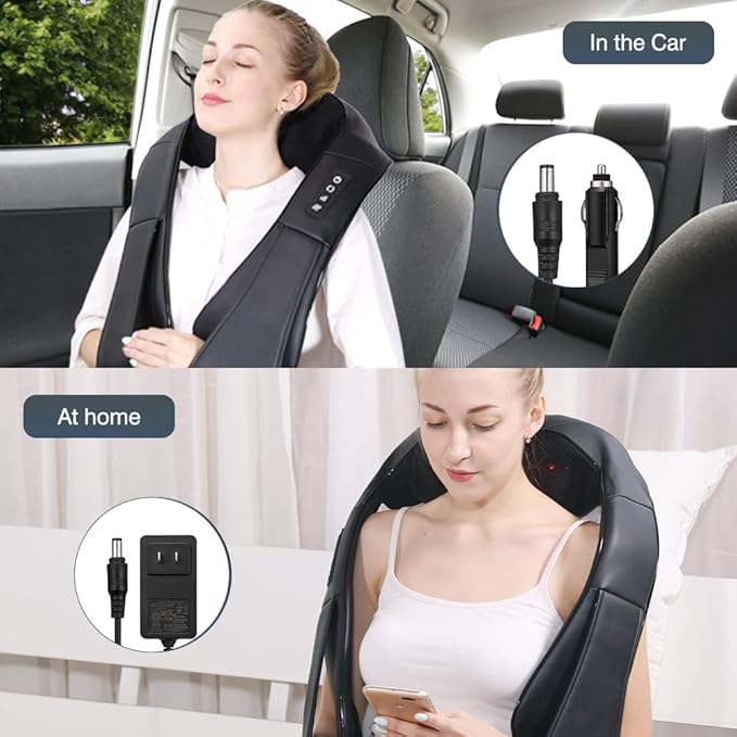 Neck Massager with Heat, Shiatsu Massager for Neck, Back, Shoulder, Foot and Leg, Deep Tissue 3D Kneading Massage for Relax Muscles at Home and Offie,Back Massagers for Women and Men
